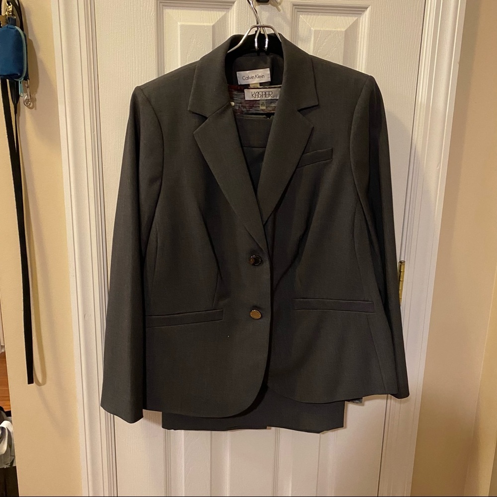 Gray Calvin Klein Suit Jacket